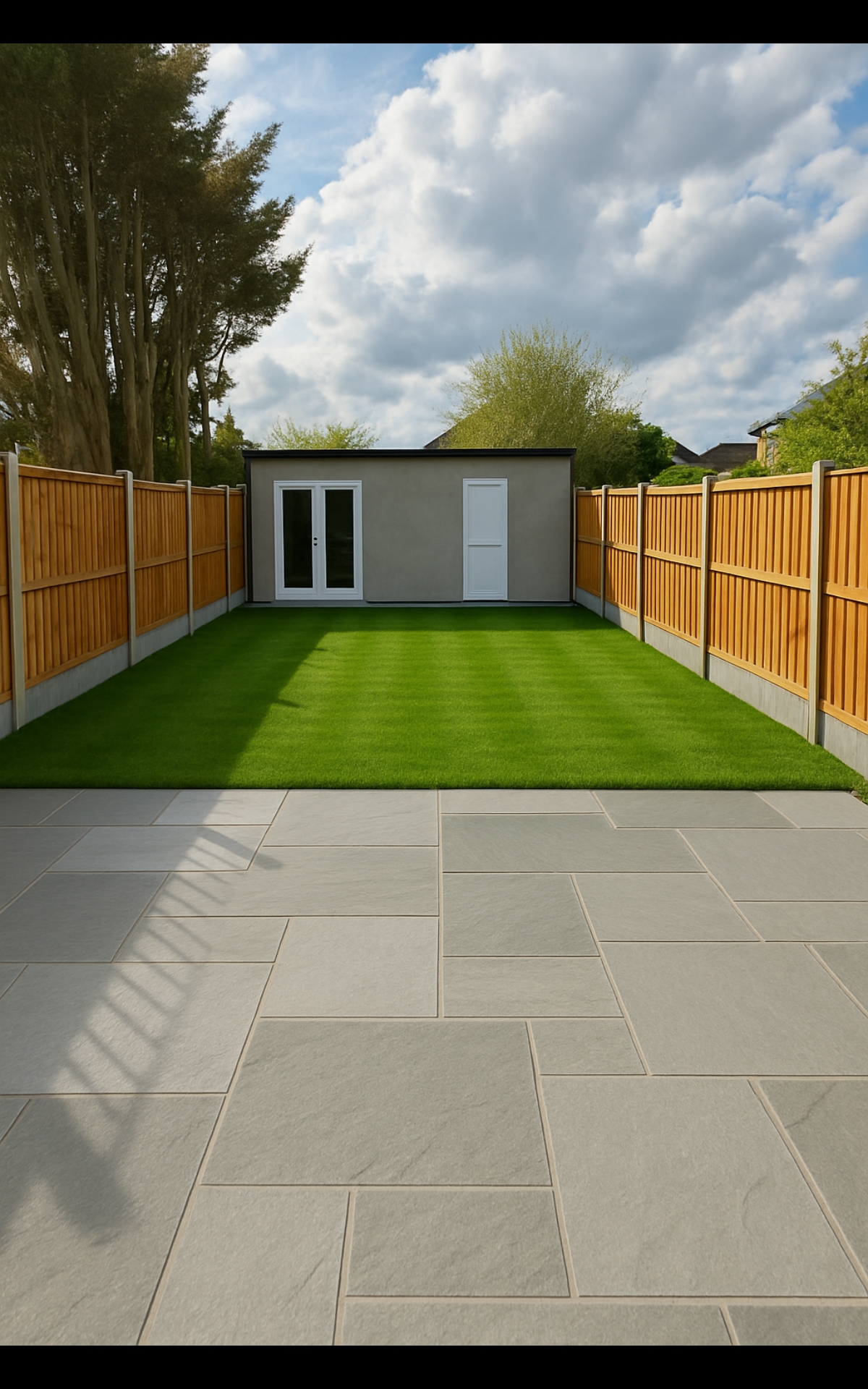 New artificial grass and patio 