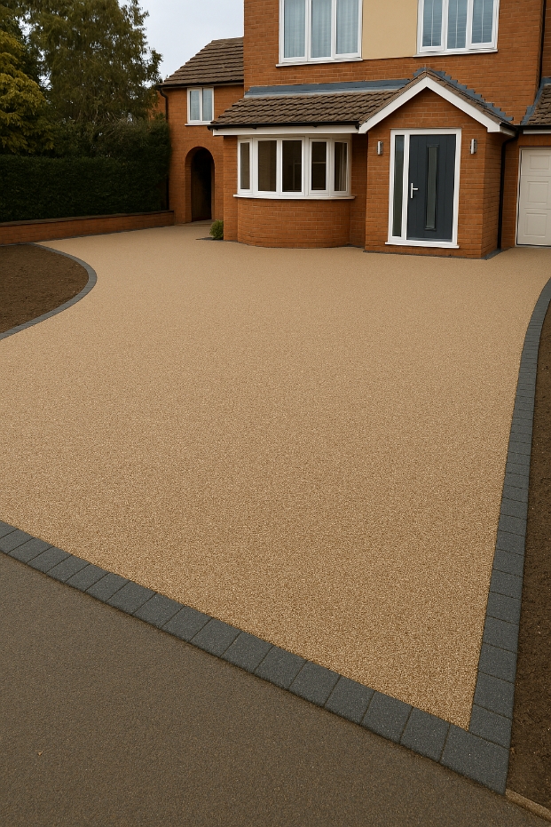 A new resin bound driveway installed in Brighton, East Sussex 